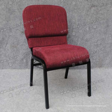 Chaise d&#39;église en tissu rouge foncé (YC-G36-01)